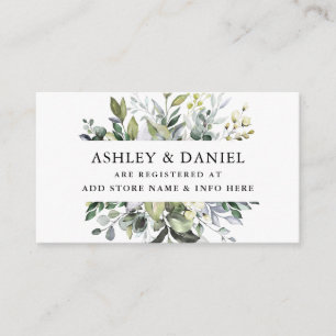 Watercolor Greenery Wedding Registry Enclosure Card