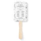 Watercolor Greenery with Gold Wedding Hand Fan