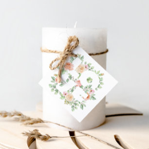 Watercolor Greeney and Roses LOVE Valentine's Day Favour Tags