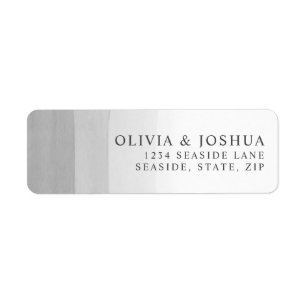 Watercolor Grey Ombre Wedding Return Address