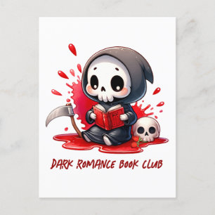 Watercolor Grim Reaper Book Lover Postcard