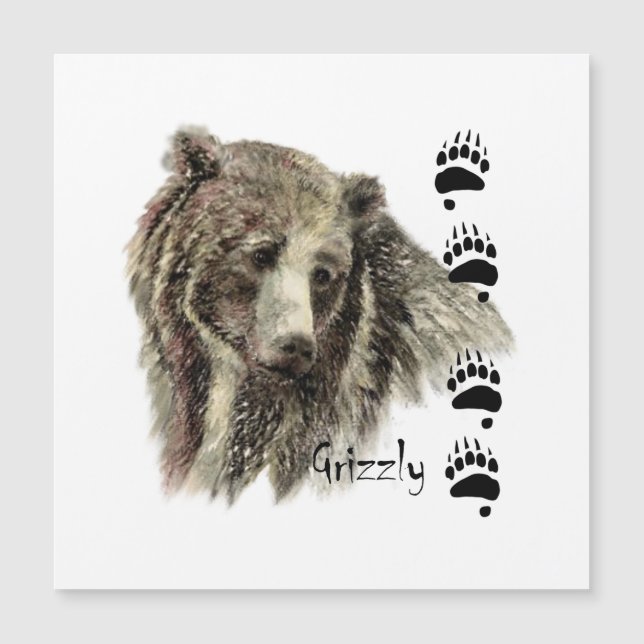Watercolor Grizzly Bear Wildlife Nature Art (Front)