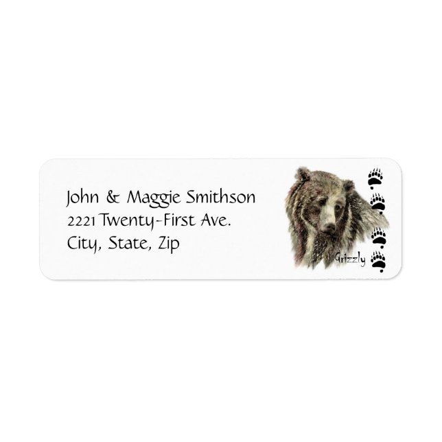 Watercolor Grizzly Bear Wildlife Nature Art (Front)