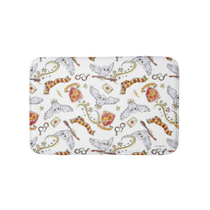 Watercolor GRYFFINDOR™ Hedwig Pattern Bath Mat