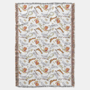 Watercolor GRYFFINDOR™ Hedwig Pattern Throw Blanket
