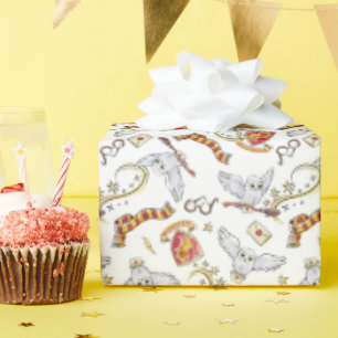 Watercolor GRYFFINDOR™ Hedwig Pattern Wrapping Paper