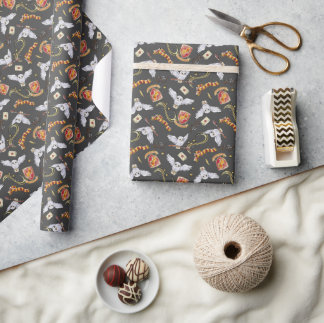Watercolor GRYFFINDOR™ Hedwig Pattern Wrapping Paper