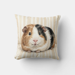 Watercolor Guinea Pig Throw Pillow