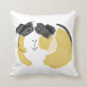 Watercolor Guinea Pig Throw Pillow