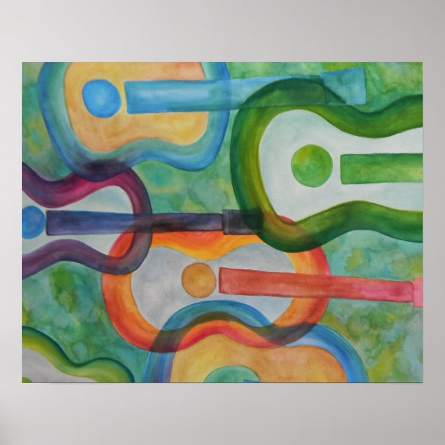 Watercolor Guitar Poster (Front)