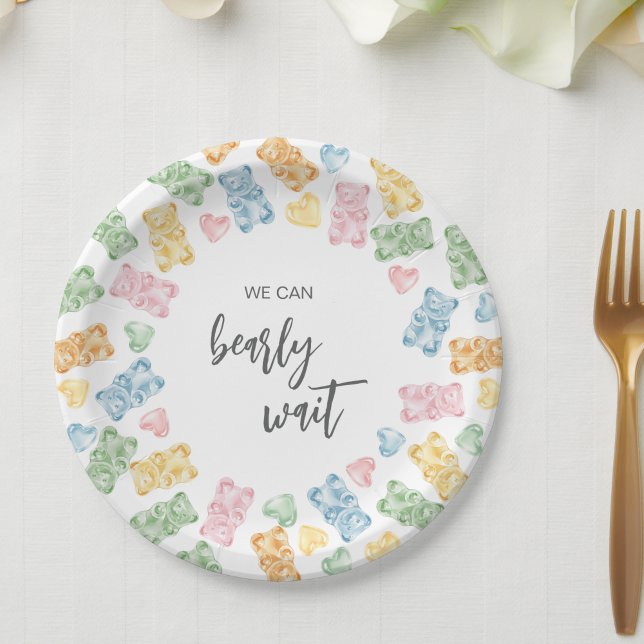 Watercolor Gummy Bears Baby Shower Paper Plate (Creator Uploaded)