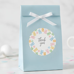 Watercolor Gummy Bears Baby Shower Thank You Classic Round Sticker