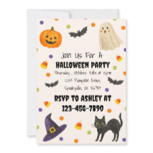 Watercolor Halloween Party Invite 
