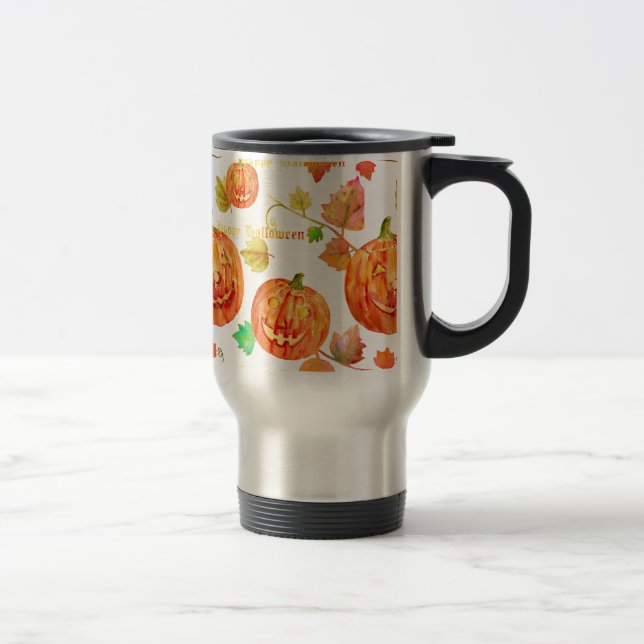 Watercolor Halloween Pumpkin Mug (Right)