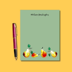 Watercolor Hand-Drawn Golden Pears Boho Letterhead