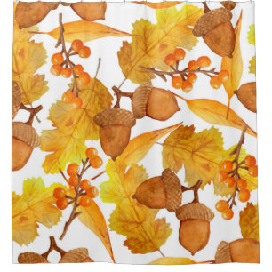 watercolor hand drawn seamless pattern of autumn f