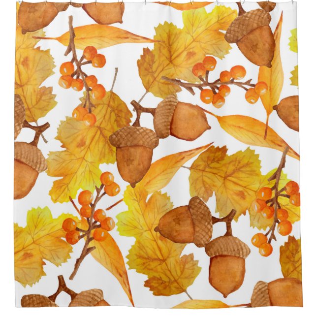 watercolor hand drawn seamless pattern of autumn f (Front)