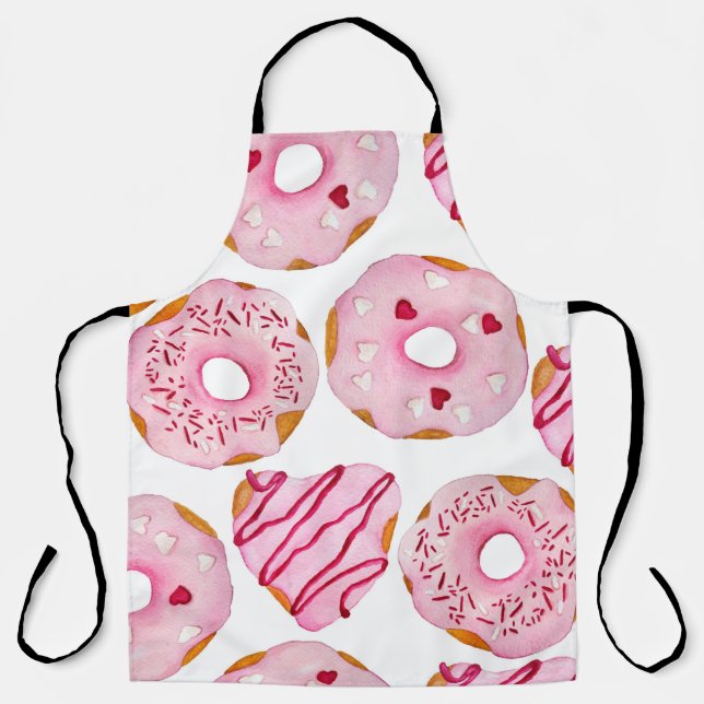 Watercolor hand drawn seamless pattern with pink s apron (Front)