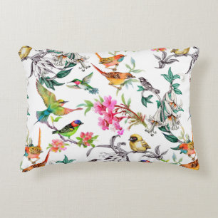 Watercolor hand drawn seamless pattern with tropic accent pillow