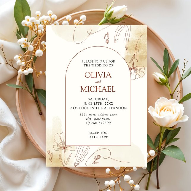 Watercolor hand drawn Wedding Invitation (Creator Uploaded)