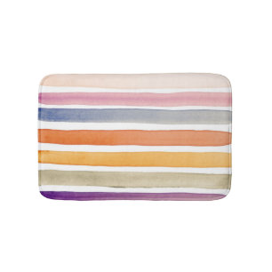 Watercolor hand painted brush strokes, banners. bath mat