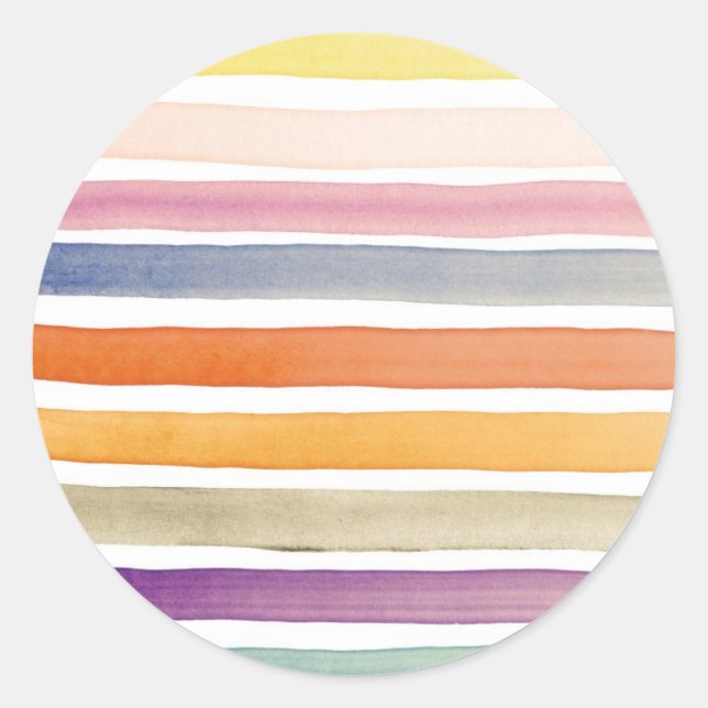 Watercolor hand painted brush strokes, banners. classic round sticker (Front)