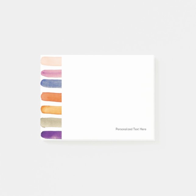 Watercolor hand painted brush strokes, banners. post-it notes (Front)