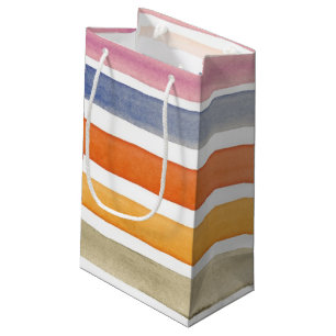 Watercolor hand painted brush strokes, banners. small gift bag