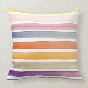 Watercolor hand painted brush strokes, banners. throw pillow