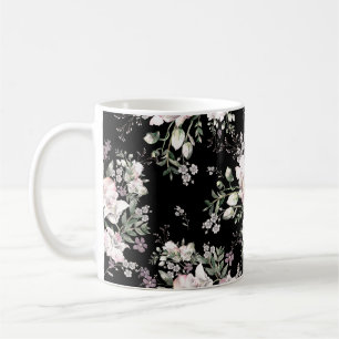 Watercolor hand painted seamless pattern with beau coffee mug