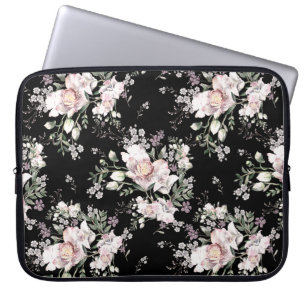 Watercolor hand painted seamless pattern with beau laptop sleeve