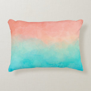 Watercolor. Hand-painted shades, textured banner d Accent Pillow