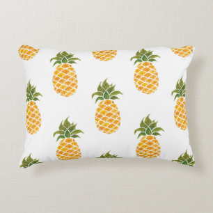 Watercolor hand painted with exotic fruits seamles accent pillow