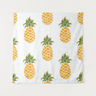 Watercolor hand painted with exotic fruits seamles tapestry