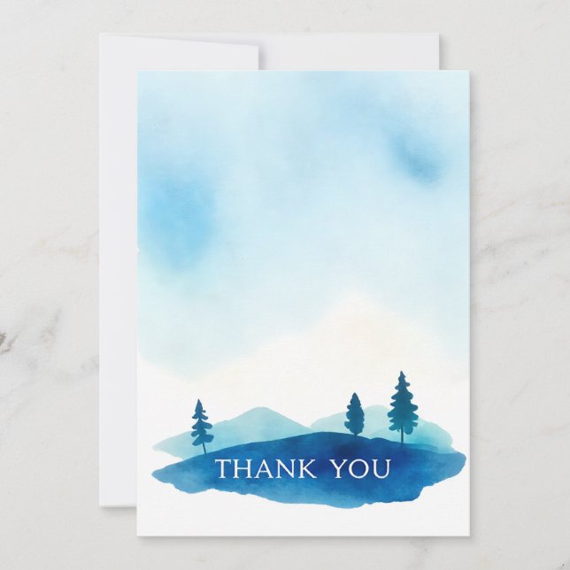 Watercolor Handmade Funeral Thank you Card (Front)
