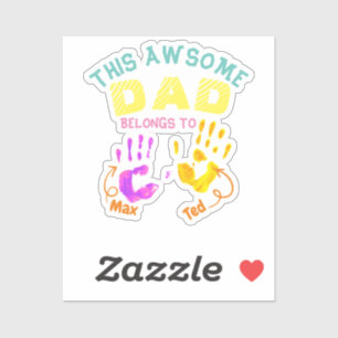 Watercolor Handprinted Father Dad Son Child Gift