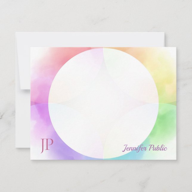 Watercolor Handwritten Script Monogram Template (Front)