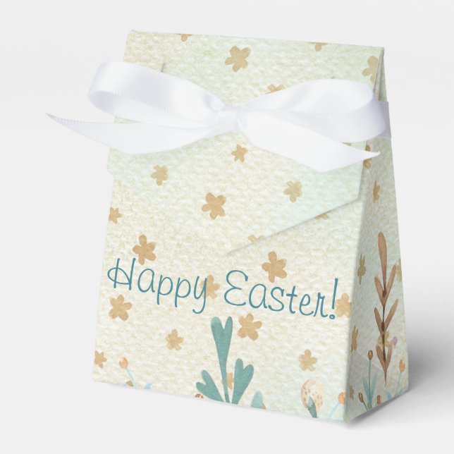 Watercolor Happy Easter! Easter Bunny Favor Box (Front Side)