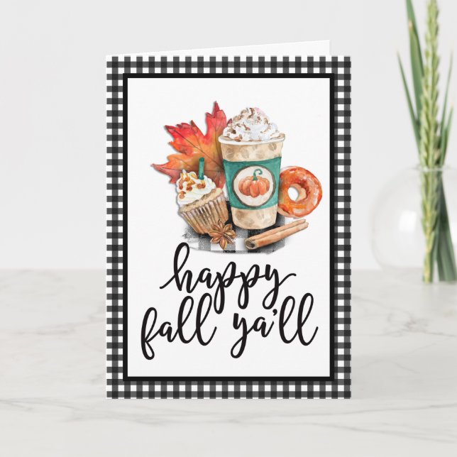 Watercolor Happy Fall Y'all  Card (Front)