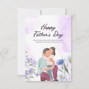 Watercolor Happy Father's Day Card - Personalized