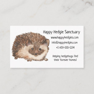 Watercolor Happy Hedgehog Business Card