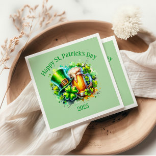 Watercolor Happy St. Patrick's Day Party accessory Napkin