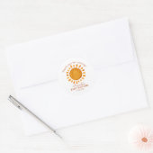 Watercolor Happy Yellow Sun Thank You Baby Shower  Classic Round Sticker (Envelope)