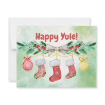 Watercolor Happy Yule Stockings