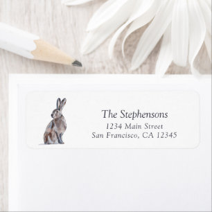 Watercolor Hare Woodland Animal Return Address