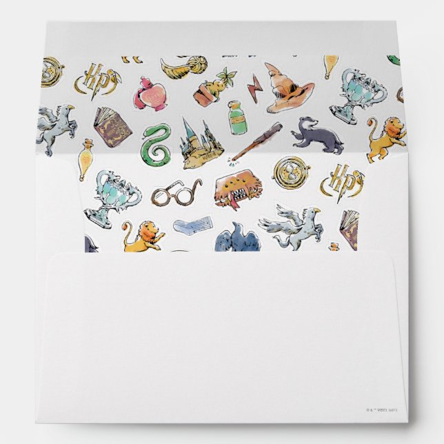 Watercolor Harry Potter Icons Envelope (Back (Bottom))