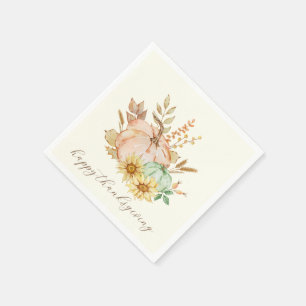 Watercolor Harvest Customizable Thanksgiving Napkin