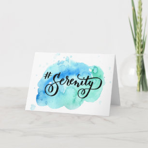 Watercolor hashtag Serenity greeting card