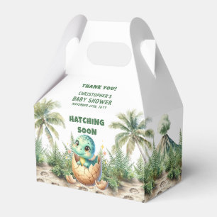 Watercolor Hatching Soon Dino Baby Favor Box