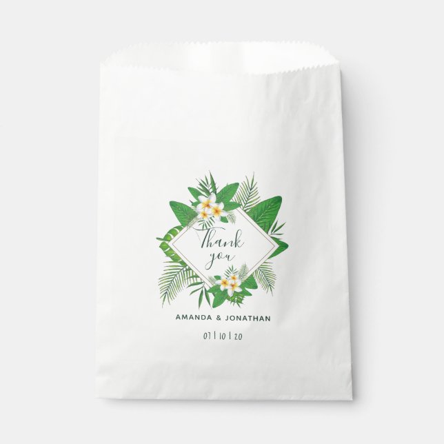 Watercolor Hawaiian Aloha Luau Wedding Guest Favou Favour Bag (Front)